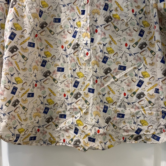 NWOT J. Crew Paris Print Cotton Popover Shirt - Picture 7 of 8